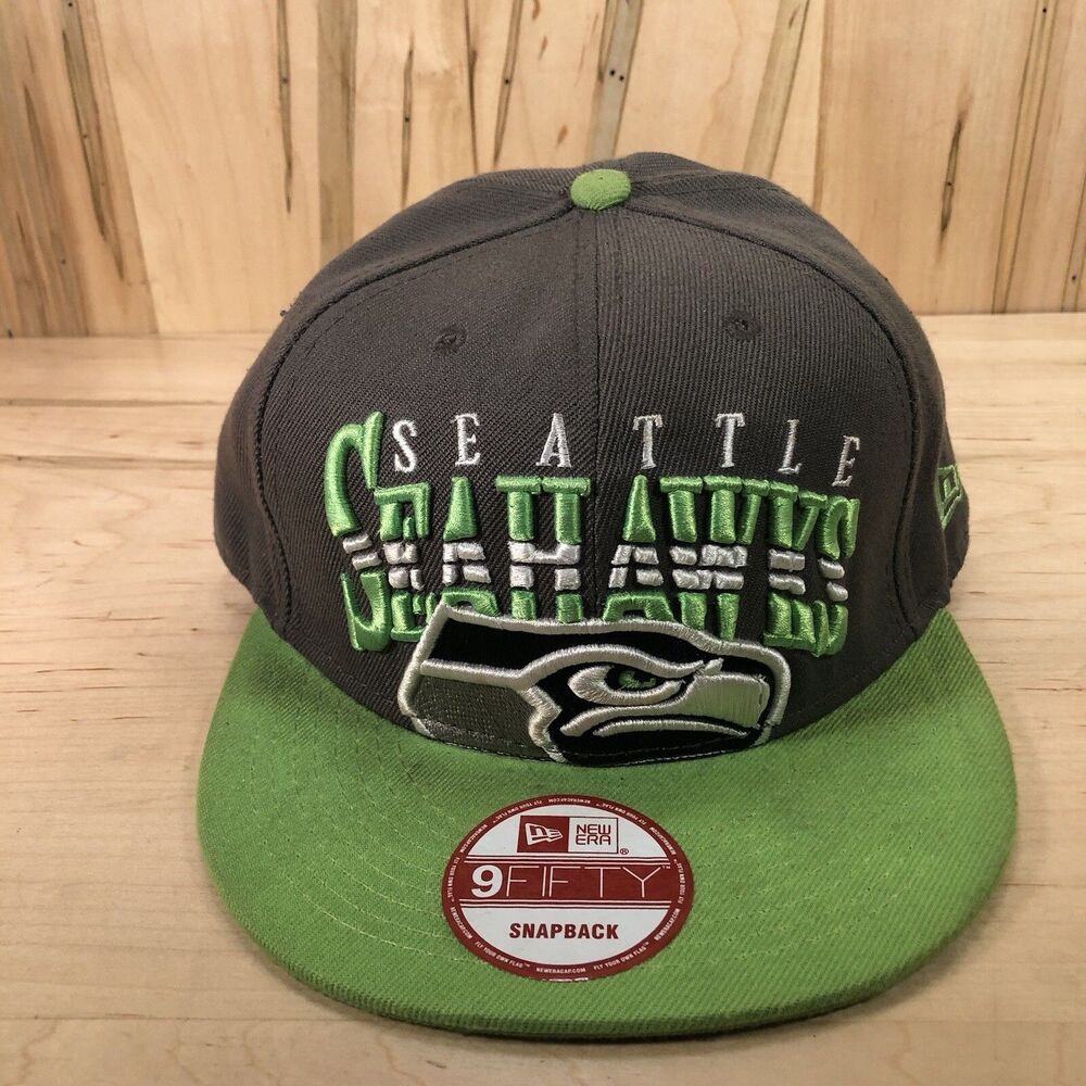 Seattle Seahawks Hat New Era 9Fifty Original Fit Snapback Cap Under Bill Design